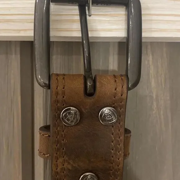 Ariat Brown Leather Belt 1.25" Width - Size 34 - Picture 2 of 5